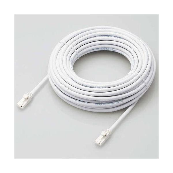 �G���R��(ELECOM) LD-GPAT/WH15/RS �z���C�g Cat6A LAN�P�[�u�� 15m