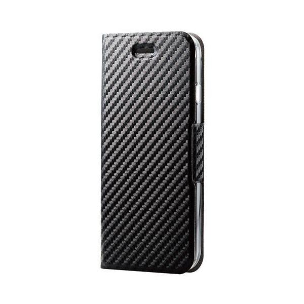�G���R��(ELECOM) PM-A22SPLFUCB �J�[�{���� �u���b�N iPhone SE��3����/SE��2����/8/7�p ���U�[�P�[�X �蒠�^