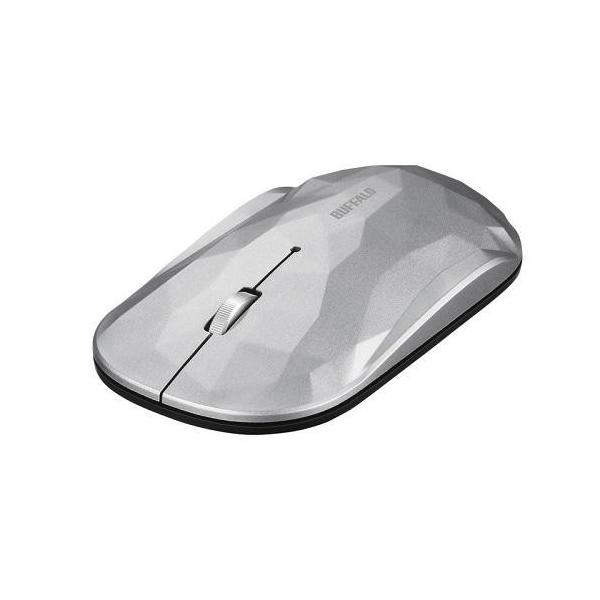 �o�b�t�@���[(BUFFALO) BSMBW330GSV �W�I���g���[/�V���o�[ USB BlueLED���w���}�E�X 3�{�^��