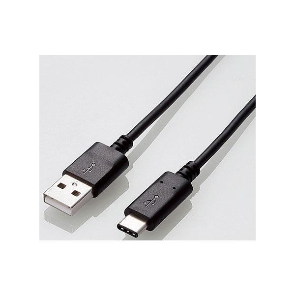 �G���R��(ELECOM) U2C-AC10NBK �u���b�N U2C-ACNBK�V���[�Y USB2.0�P�[�u�� 1.0m