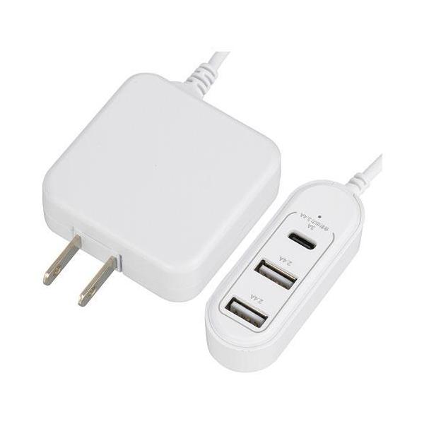 I[d@(OHM) MAV-AUHB34C-W R[htACA_v^[ USBdTypeC{TypeA×2