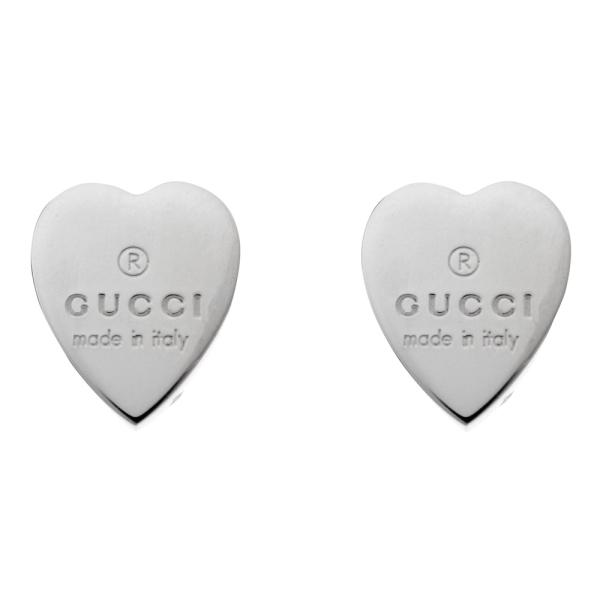 【美品】GUCCI グッチ　ハート型　蜂ロゴ ビーロゴピアス　シルバー　y2k 美品】GUCCI グッチ ハート型 蜂ロゴ ビーロゴピアス シルバー y2k