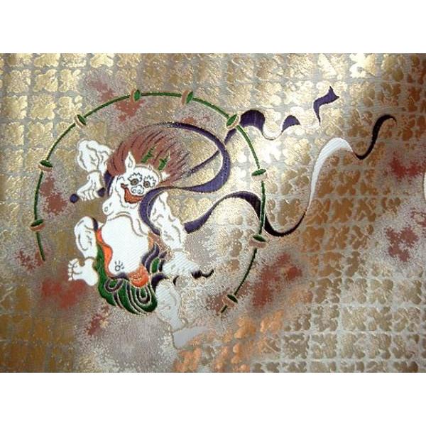 金襴生地 京都西陣織 風神雷神 生地巾35cm 長さ40cm単位 切り売り パネル柄金襴布 金襴 和柄 生地 はぎれ 布 通販 和柄生地 Kinran Kakuu030 都香庵 通販 Yahoo ショッピング