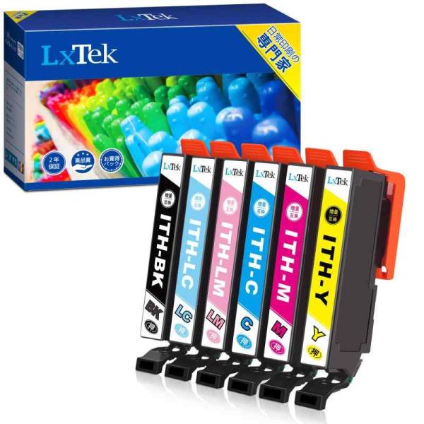 他サイト： LxTek ITH-6CL 互換インクカートリッジ エプソン(Epson)用 ITH イチョウ インク 6色セット(合計6本) 大容量/説明書付/残量の商品画像