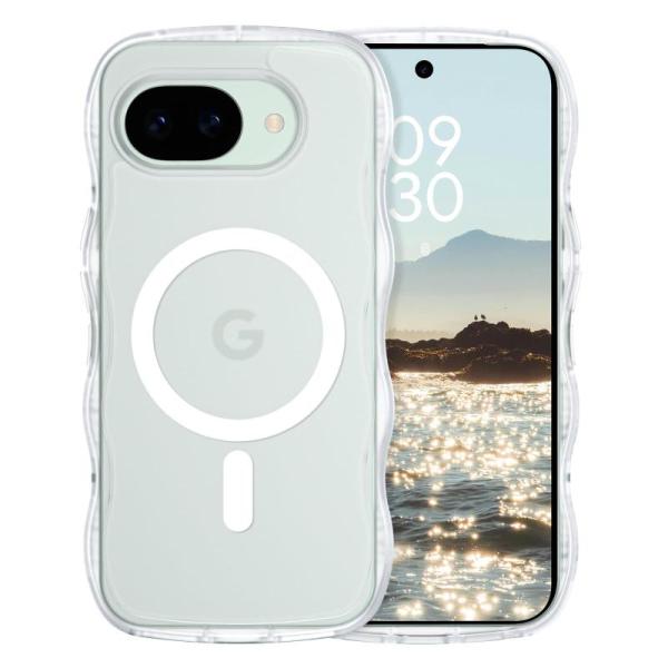GUAGUA Google Pixel 10A ケース Magsafe対応 クリア ウェーブ ピクセル 10a ソフト TPU マツと感 指紋防止 グ