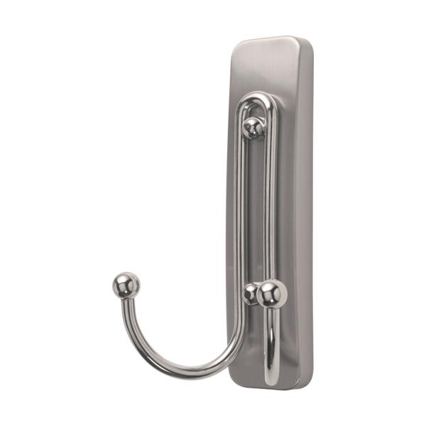 ●簡単にはがせ、多くの材質の壁面（平滑面）に対応します。（壁紙や凹凸面には使用できません。)●壁面を傷めません。●二股フックで複数掛けでも掛けやすく、取りやすいです。●上質なメタリックトーンです。●平面壁への収納、一時置きに。＜仕様＞●粘着...