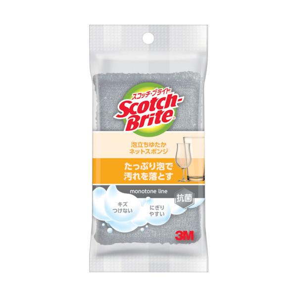 3M スリーエム スコッチ ブライト 泡立ちゆたかネットスポンジ グレー WNT-77KGY