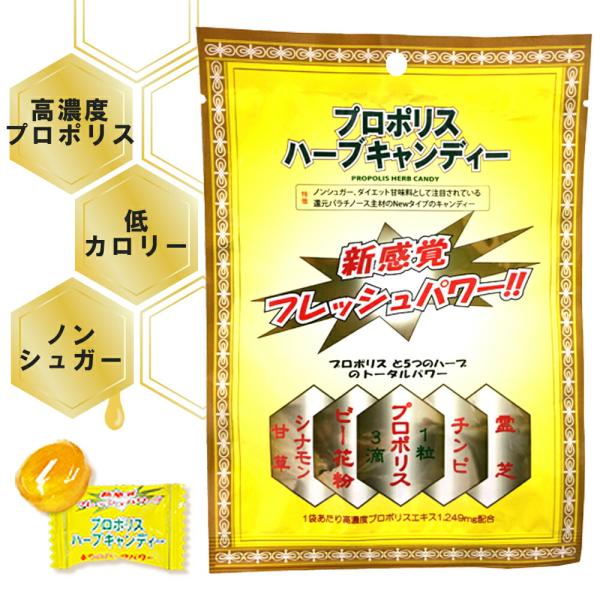 爆買 プロポリス ハーブ キャンディ 66g 30包 のど飴 ノンシュガー