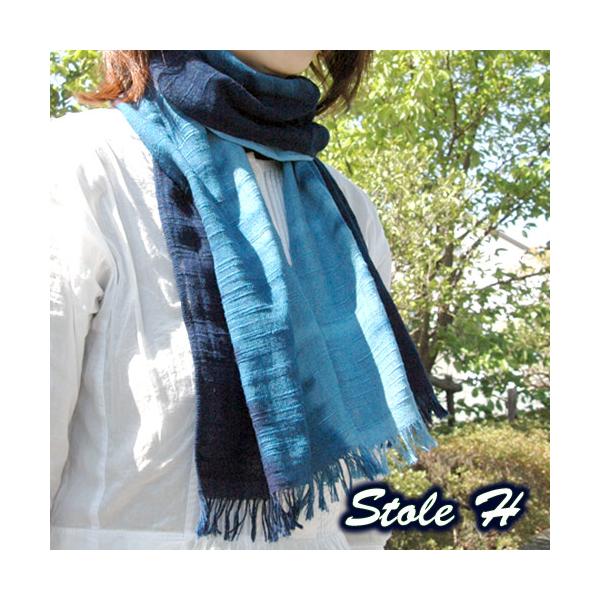 受注生産 阿波藍染 スラブガーゼ ストール H 阿波藍染メンズ レディース 兼用 徳島 伝統 工芸品 送料無料 母の日 父の日 ギフト プレゼント