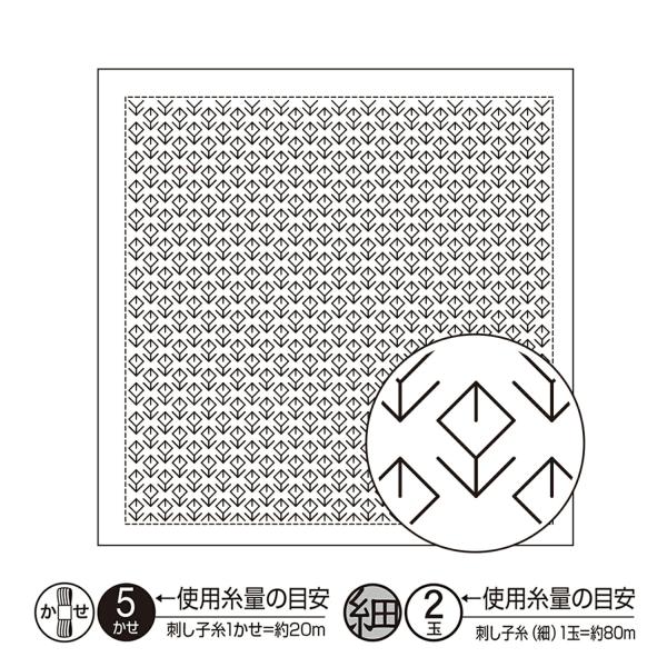 お好きな柄と刺し子糸を組み合わせて楽しめます。糸は入っておりませんのでご注意ください。＜内容＞■晒木綿（未仕立て）■刺し方説明書＜出来上がりサイズ＞■約34cm×34cm＜必要な刺し子糸の量＞■SashikoThread100m：1かせ■A...