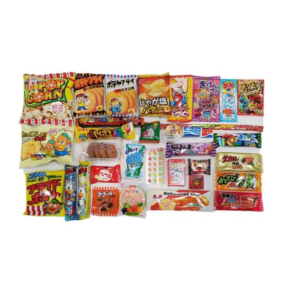 ＜商品紹介＞・ポテトフライ・ポップコーン・ヤングドーナツ・フルーツの森・ビッグカツ・しみチョココーン・フライドポテト・まけんグミ・もろこし輪太郎・パチパチパニック！・シャーベットペロ・蒲焼さん太郎・焼肉さん太郎・わさびのり太郎・コーラシガレ...