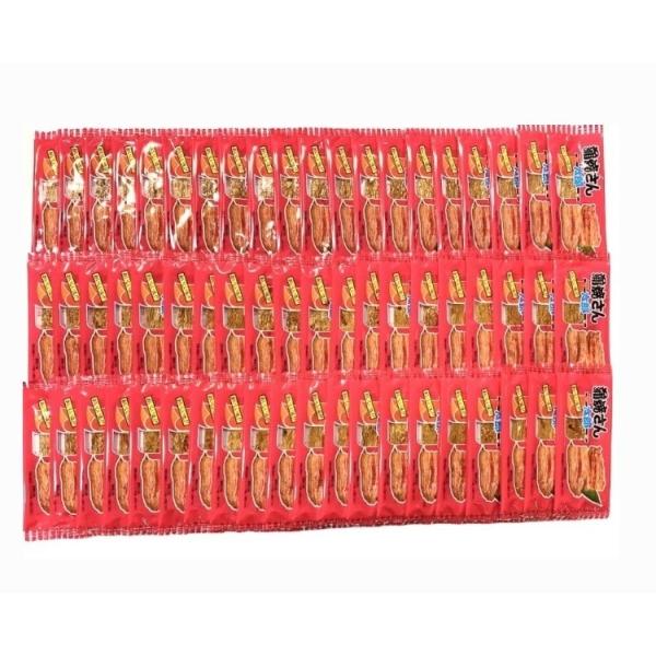 内容量:1枚×60袋原材料:魚肉すり身、小麦粉、イカ粉、しょうゆ、みりん、砂糖、香辛料、調味料（アミノ酸等）、カラメル色素、ソルビット、甘味料（ステビア、甘草）、（原材料の一部に大豆を含む）みりん、醤油、七味等で味付けし蒲焼風に仕上げました...