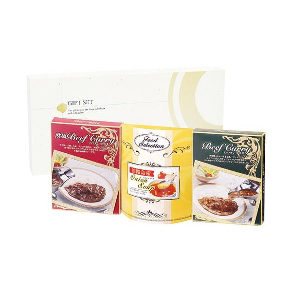 素材から出る甘みと香辛料が程よくマッチしたまろやかでコクのあるビーフカレーです。玉ねぎの名産地、淡路島で採れた糖度の高い「フルーツ玉ねぎ」を使用して作った玉ねぎスープです。まろやかでコクのある味わいでカレーとの相性も抜群です。■ビーフカレー...