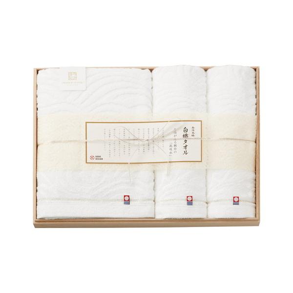 今治謹製 白織タオル 木箱入りバス1P・フェイスタオル2P SR23050(B4