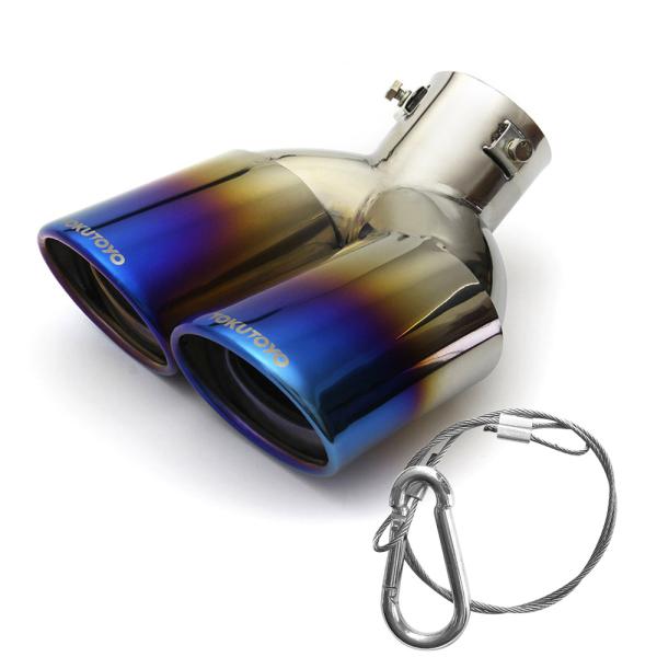 商品仕様：■状態：新品  未使用■材質：ステンレス製■サイズ：写真参考※約36mm〜51mmのマフラーに取付可能です。※所有車マフラーの径が大きく固定できまい場合は溶接して固定して下さい。■商品内容：マフラーカッター×1脱落防止ワイヤー　X1