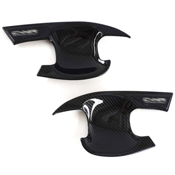 CHR C-HR ZYX10/NGX50 フロントドア用 ドアハンドル プロテクターカバー 傷防止 カーボン調 LOGO付き 2P@