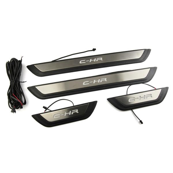 商品仕様：■商品状態：新品 未使用■材質：プラスチック＋ステンレス■LED発光カラー：青■対応電圧：12V■商品内容：スカッフプレート フロント/リア 4p　　　　　　専用取り付け配線付き※取扱説明書等がありません、ご了承ください。