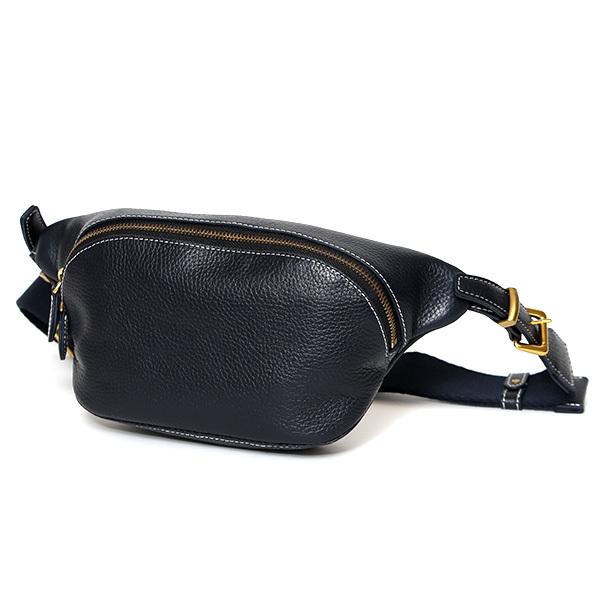 Fetia ボディバッグ メンズ レディース レザー 鞄 ブルー ネイビー