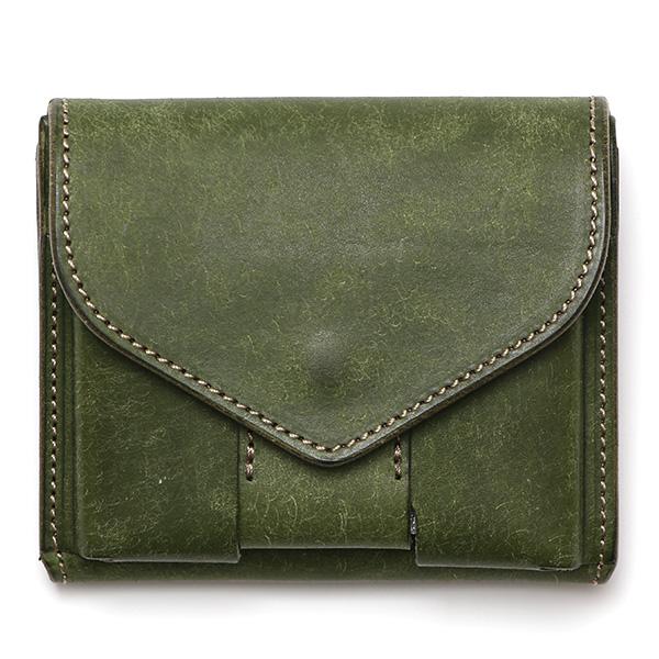 池之端銀革店 財布 プエブロ レザー メンズ グリーン 緑色 本革 小さめ