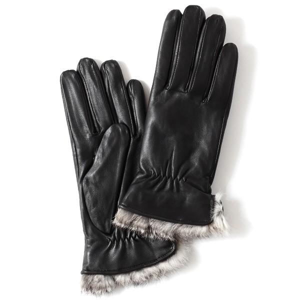 手袋 レディース スマホ対応 本革 レザー ラビットファー付き ブラック 黒 黒色 暖かい シンプル 女性 Kro0044a01 東京ヒマワリ 通販 Yahoo ショッピング