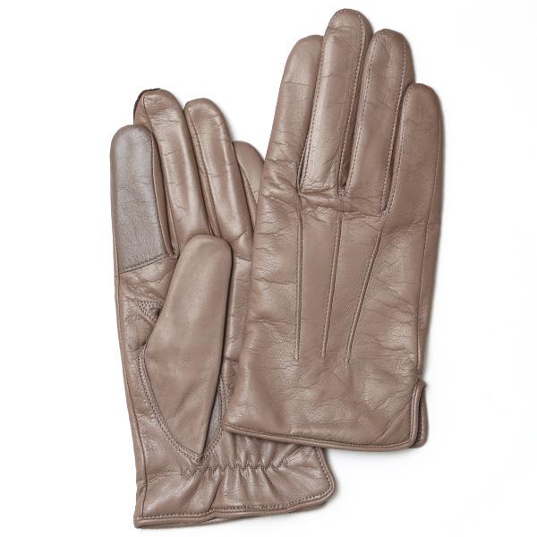 KURODA（クロダ） 手袋 メンズ 本革 スマホ対応 カシミヤ裏地 グレー