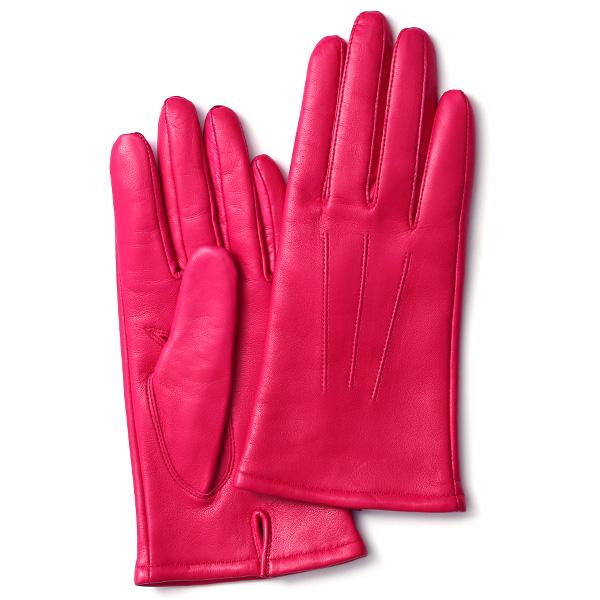クロダ　日本製羊革カシミヤ　皮手袋　レディース KURODA KURODA(クロダ) 革手袋 レディース カシミヤ裏地 ピンク