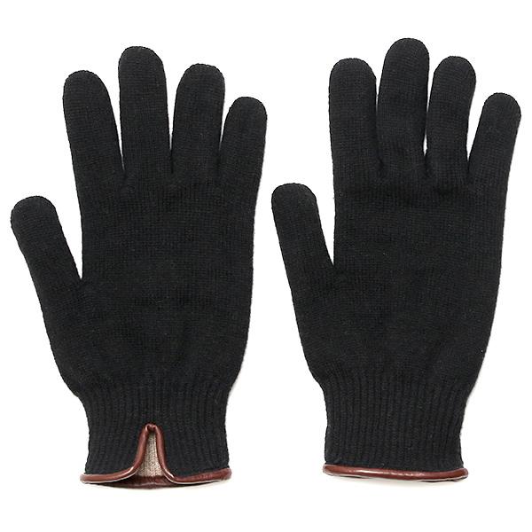 ■新品!maloマーロ／カシミア100%ニットグローブ・手袋　M〜L/ブラック黒 KURODA（クロダ） 手袋 メンズ ニット手袋 ウール 防寒 ブラック 黒