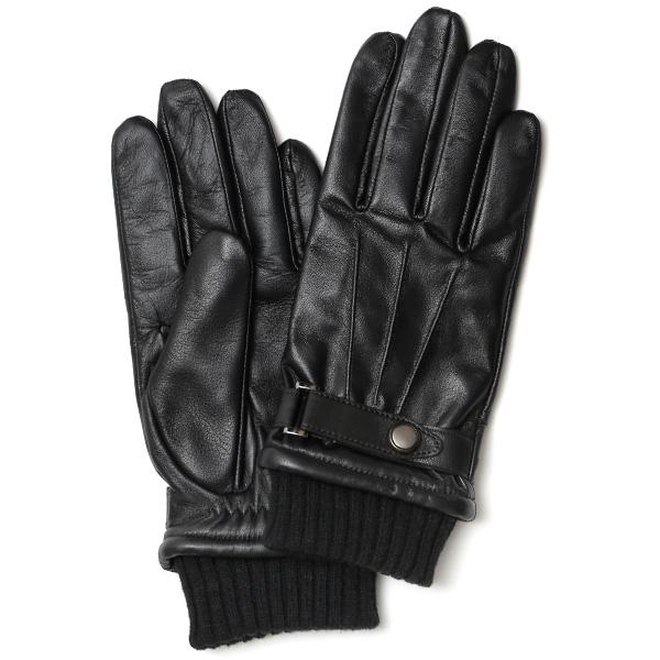 KURODA（クロダ） 手袋 メンズ スマホ対応 レザーグローブ ベルト リブ