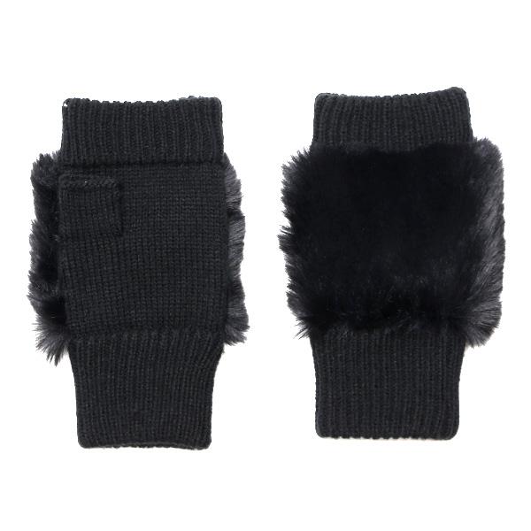 マリークワント　ハンドウォーマー　フィンガーレスグローブ　黒 マリークワントハンドウォーマーフィンガーレスグローブ黒