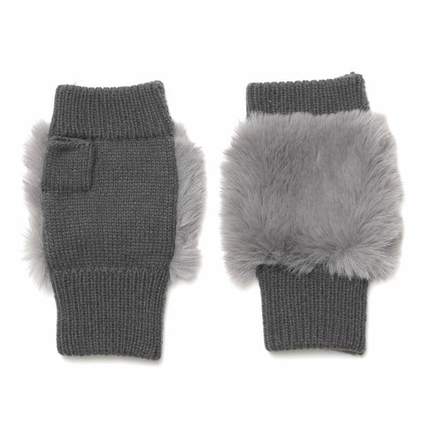 KURODA（クロダ） 手袋 指なし レディース ハンドウォーマー グレー