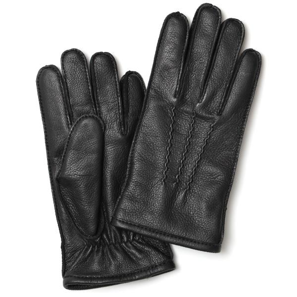 KURODA（クロダ） 鹿革 日本製 メンズ 革手袋 カシミヤ100％裏地 防寒