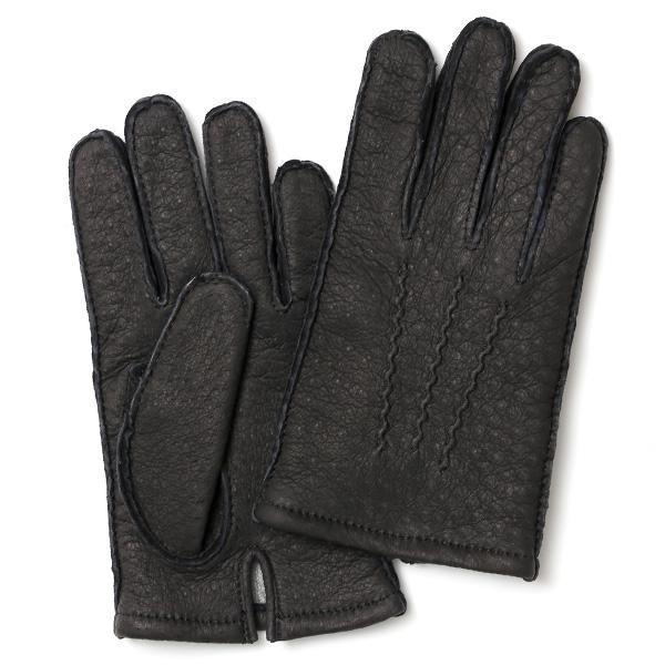 KURODA（クロダ） ペッカリー革 日本製 メンズ 革手袋 カシミヤ100