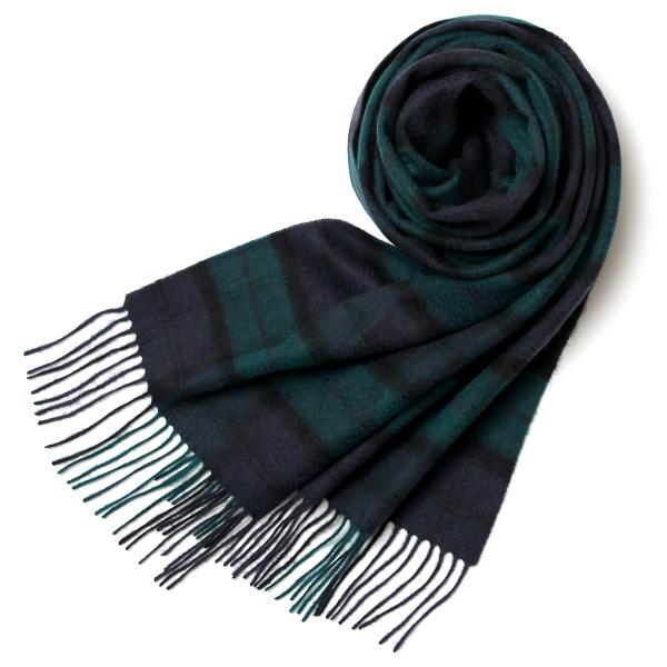 ■大判カシミヤ100%■日本別注カラー　国内販売代理店タグ付 sankyo shokai（三京商会） カシミヤ 100% チェック ストール