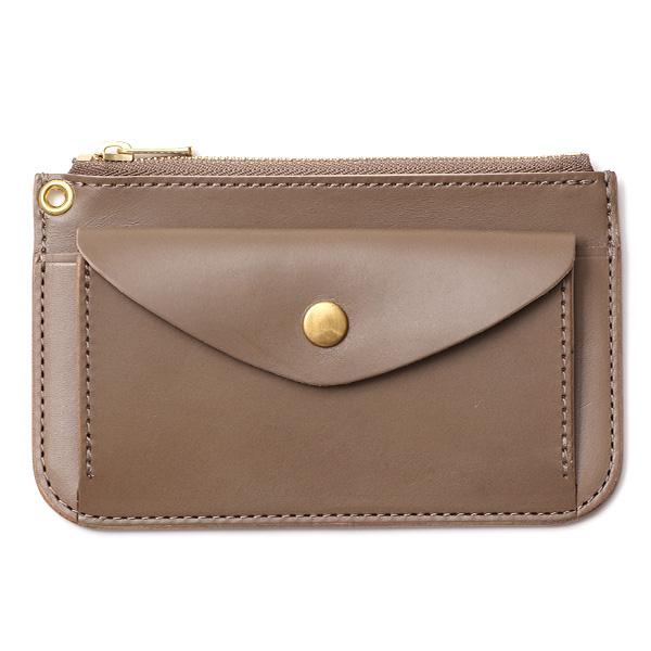 ミニ財布 メンズ 本革 日本製 ベージュ 肌色 国産 ブランド 二つ折り L