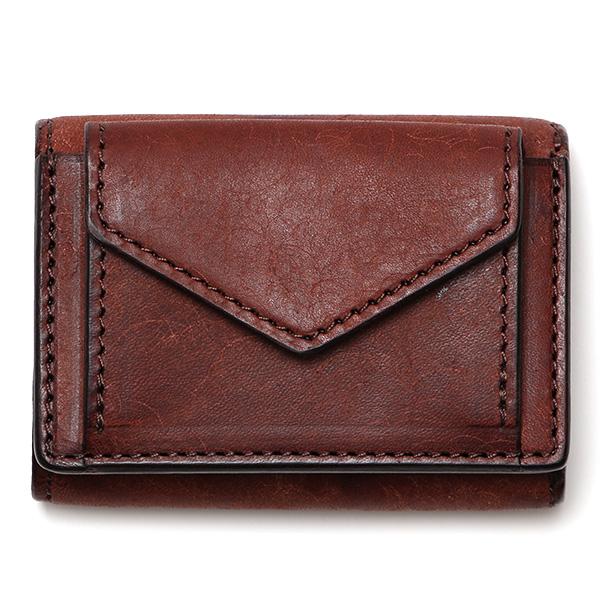三つ折り財布 メンズ 本革 レディース ミニ財布 ダークブラウン