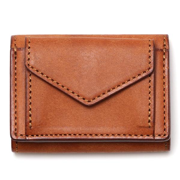 アメリカンオイルレザーを使用したキャメル色の三つ折り財布　送料無料　本革　名入れ アメリカンオイルレザーを使用したキャメル色の三つ折り財布 三つ折り