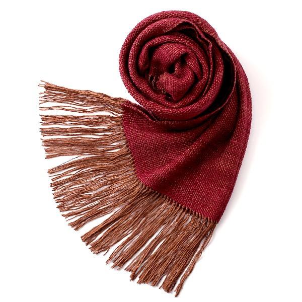 ストール メンズ レディース 大判 マフラー ショール レッド ワイン 赤色 結城紬 日本製 シルク100 Gotogo Jp