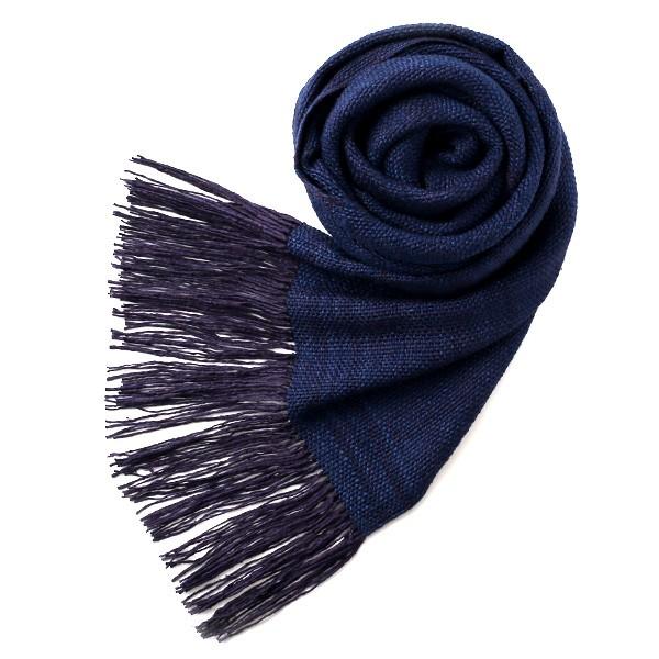 ストール メンズ レディース 大判 マフラー ショール ブルー ネイビー 青色 結城紬 日本製 シルク100 Yuk0001e02a01 東京ヒマワリ 通販 Yahoo ショッピング