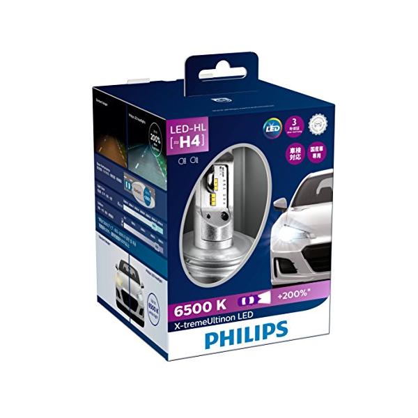 フィリップス 自動車用バルブ&ライト LED ヘッドライト H4 6500K 2800/2200lm 12V 23W エクストリームアルティノン 車検