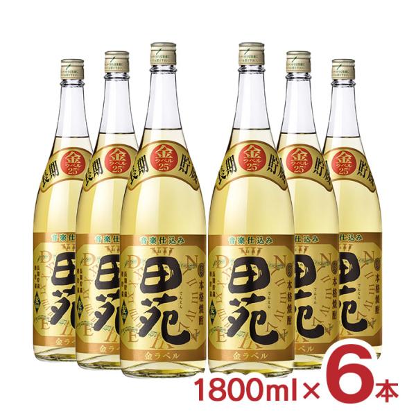 麦焼酎　田苑金ラベル 25度 1800ml×6本入 楽天市場】【 500円クーポン 送料無料 】 麦焼酎 田苑 金ラベル