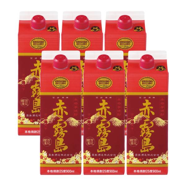霧島酒造 乙 25度 赤霧島 芋 スリムパック 900ml 6本 芋焼酎 本格焼酎