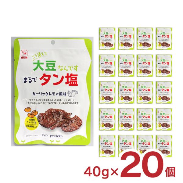 カモ井 まるでタン塩 ガーリックレモン風味 40g×5袋 大豆ミート おつまみ メール便 代引・配達日時指定不可