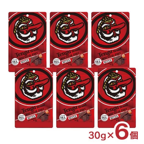 肉の旨味を極めたトップブランド商品説明名称：テング ビーフステーキジャーキー バイツ ホット 30g内容量：30g×6個総容量：180g原材料：牛肉原産国：ウルグアイ賞味期限：製造日より360日商品コメント：厳選されたステーキ用牛もも肉を使...