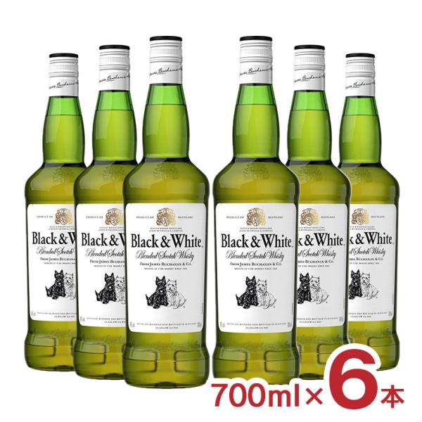 ウイスキー スコッチ ブラック＆ホワイト 700ml 6本 ブレンデッド
