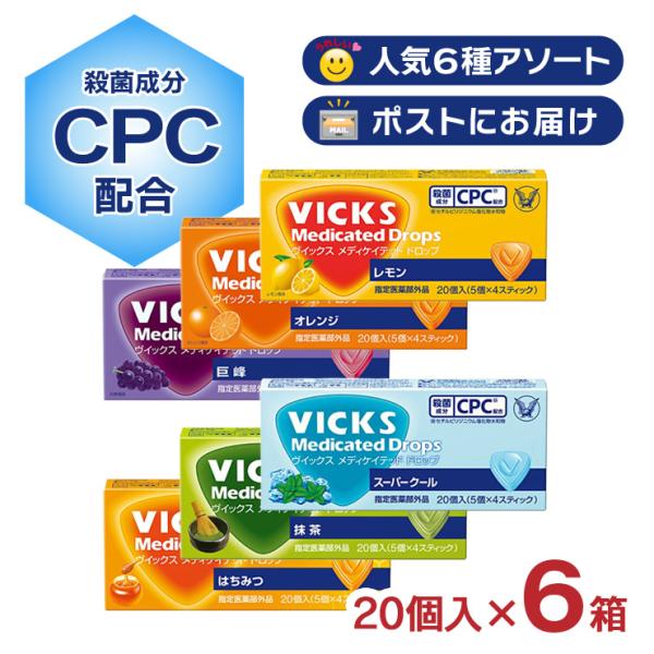 VICKS 大正製薬 ヴイックス メディケイテッド ドロップ 6種アソート