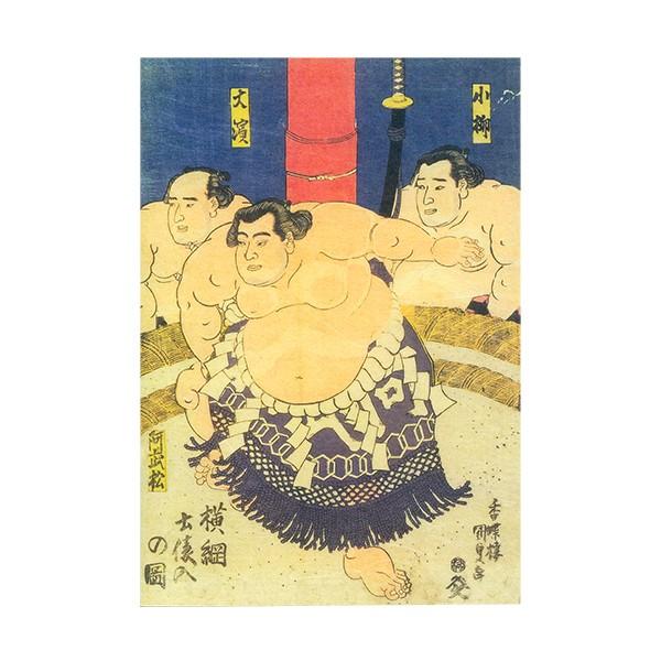 日本のおみやげ 和柄 文具 浮世絵木版画大判ステッカー／相撲／横綱
