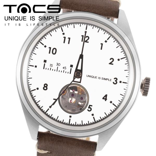 タックス 時計 腕時計 メンズ TACS RULER TS2204A タックス タイムルーラー自動巻き オートマウォッチ シースルーバック レザーベルト 爆買