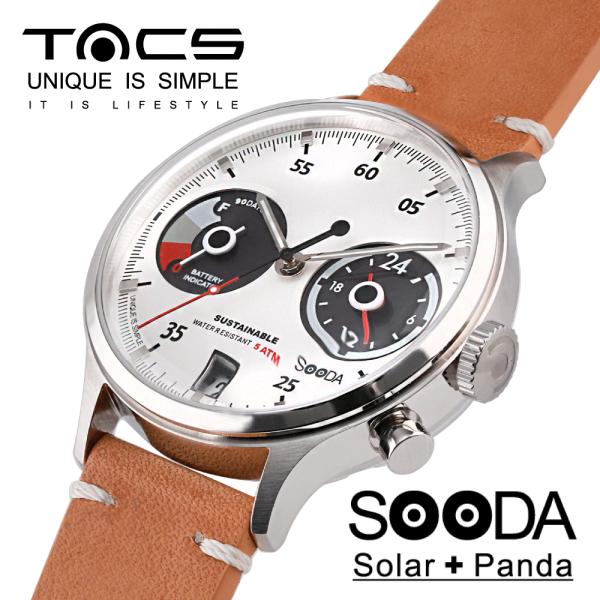 タックス 腕時計 TACS SOODA TS2302A タックス ソーダ ソーラー レザーベルト 38mm ペアウォッチ ソーラー メンズ レディース 爆買