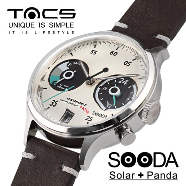 タックス 腕時計 TACS SOODA TS2302B タックス ソーダ ソーラー レザーベルト 38mm ペアウォッチ ソーラー メンズ レディース 爆買