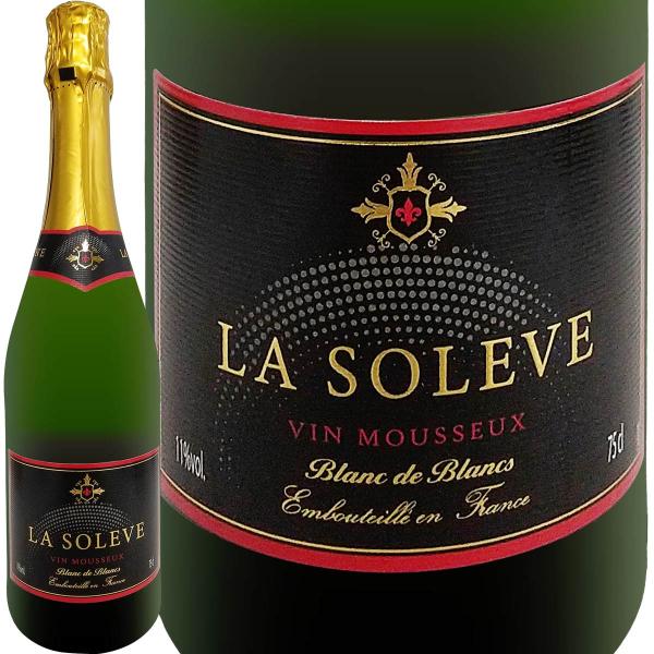 ラ・ソレーブ・ヴァン・ムスー・ブラン・ド・ブラン・ブリュット 白泡 スパークリングワイン アイレン100% 750ml アルコール11% 辛口 フランス産 食事に合